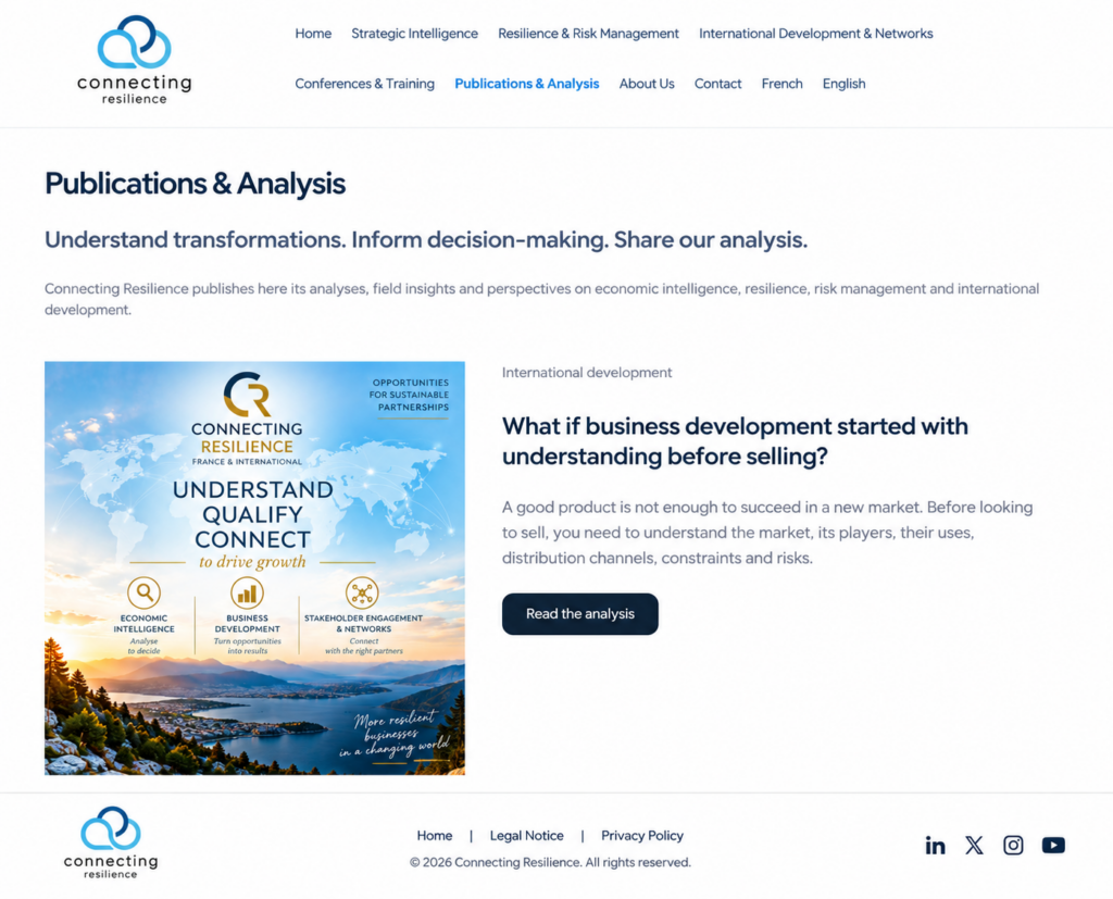 Connecting Resilience – Publications & Analysis