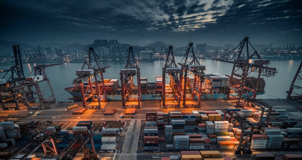 Port à conteneurs illustrant les risques opérationnels et la continuité d’activité
